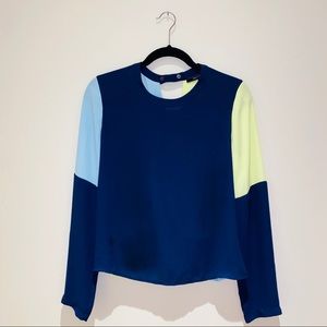 BCBG Maxazria Donella Wrap-Back Color-Blocked Top